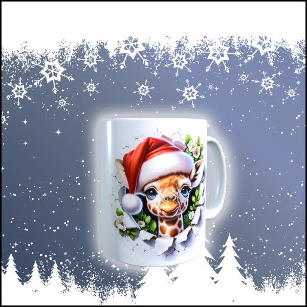 Weihnachtstasse "Giraffe" aus Kunststoff für Kinder